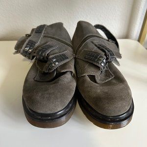 Dr. Martens Hayley Studded Gray Suede Boots Size 8 RARE